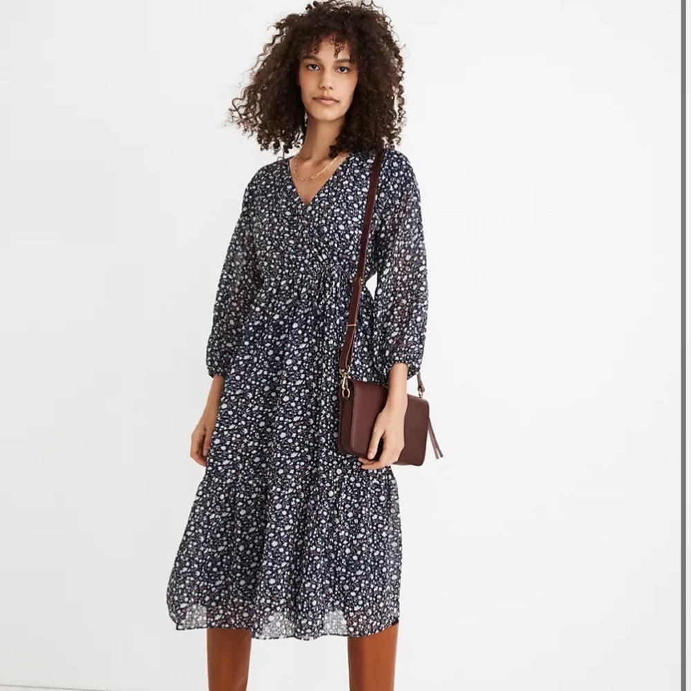 Tie-Waist Midi Dress in Harvest Vine Madewell M